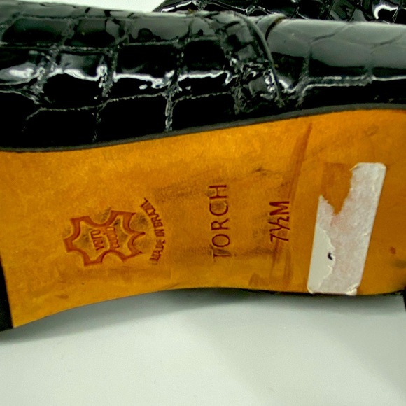 Brighton Torch Black Patent Leather Tall Boots Size 7.5 Heeled Full Zip Silver - Picture 4 of 4